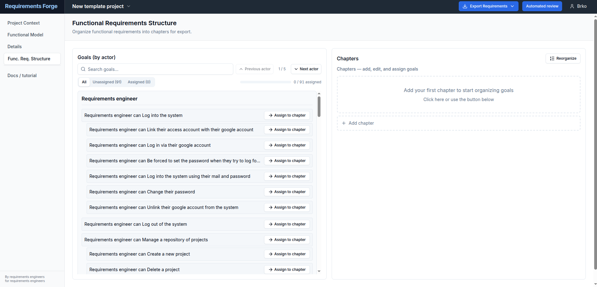 Requirement Governance Module Requirements Forge